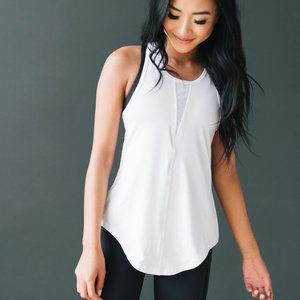 Zyia White Effortless Tank-Long